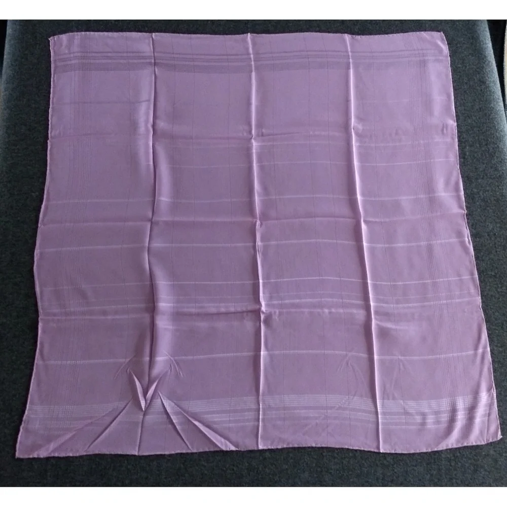 Fer-Gio Como Pure Silk Scarf ITALY Lavender / Soft Pink Rolled Hem 33.5